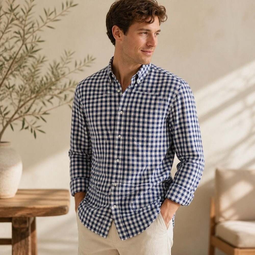 J.Crew Slim Fit 100% Cotton Gingham Button-Down Shirt